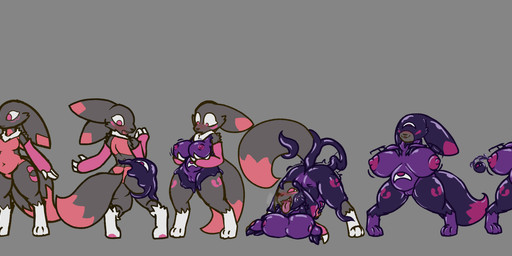 breast_expansion breasts corruption expansion female genitals latex nipples paws solo tail vulva trapknight bandai_namco digimon kuromaru canid digimon_(species) goo_creature living_latex mammal renamon absurd_res hi_res