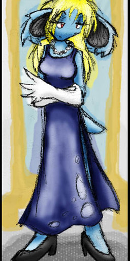abstract_background accessory anthro armwear blonde_hair blue_body blue_scales bow_ribbon clothed clothing crossdressing drag_queen dress elbow_gloves fake_breasts footwear gem gloves hair hair_accessory hair_bow hair_ribbon handwear high_heels jewelry long_hair makeup male mirror necklace pearl_(gem) pearl_necklace pokemorph ribbons scales shoes solo zarla nintendo pokemon generation_1_pokemon nidorina pokemon_(species)