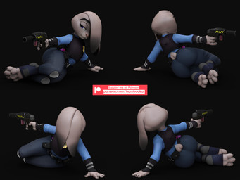 anthro bedroom_eyes clothed clothing female narrowed_eyes partially_clothed police police_badge police_uniform seductive solo tail uniform bambookat disney zootopia judy_hopps lagomorph leporid mammal rabbit 3d_(artwork) 4:3 absurd_res digital_media_(artwork) hi_res