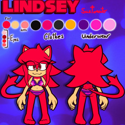 anthro bra breasts butt clothed clothing female navel panties solo tail text underwear sussytomato sega sonic_the_hedgehog_(series) lindsey_(sussytomato) domestic_cat felid feline felis mammal 1:1 english_text hi_res model_sheet