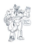 anthro barazoku decay dialogue ear_piercing ear_ring greeting greeting_viewer growth machine male muscle_growth muscular muscular_male nipples null_bulge oblivious pecs piercing ring_piercing solo swelling transformation unaware unaware_transformation wave tiburalgo five_nights_at_freddy's five_nights_at_freddy's:_security_breach five_nights_at_freddy's_3 scottgames steel_wool_studios glamrock_freddy springtrap_(fnaf) animatronic robot undead zombie absurd_res hi_res