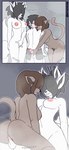 2_tails anthro anus balls black_nose blush breasts brown_body brown_fur brown_hair butt circumcised contact_onomatopoeia different_sound_effects erection eyes_closed fap_(sound_effect) female female_penetrated fur genitals grey_hair group hair hair_over_eyes handjob impact_onomatopoeia inner_ear_fluff interspecies larger_female male male/female male_penetrating male_penetrating_female masturbation multi_ear multi_tail nipples nude onomatopoeia penetration penile penile_penetration penis penis_in_pussy pubes pussy sex size_difference smack_(sound_effect) smaller_male sound_effects tail text tuft vaginal vaginal_masturbation vaginal_penetration white_body white_fur the_man ashi_(the_man) june_(the_man) the_boy_(the_man) canid canine felid feline fox mammal 2023 animated animated_comic comic hi_res short_playtime