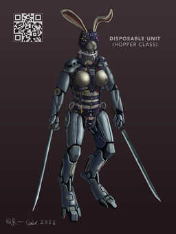 4_artificial_limbs amputee anthro bdsm belt blindfold bondage bound breasts collar cuff_(restraint) cybernetic_arm cybernetic_face cybernetic_leg cybernetic_limb cybernetics disability dual_wielding female harness holding_object holding_weapon latex leather limbs machine melee_weapon metal metal_collar nude prosthetic prosthetic_limb qr_code quadruple_amputee restrained restraints science_fiction shackles simple_background slave solo submissive submissive_female sword weapon qr-code after_market_universe cyborg lagomorph leporid mammal rabbit 2016 3:4 hi_res
