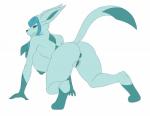 anthro anthrofied anus big_breasts breasts butt female genitals looking_back nipples nude pokemorph pussy smile solo autumm_airwave nintendo pokemon canid eeveelution generation_4_pokemon glaceon mammal pokemon_(species)