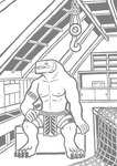 4_toes 5_fingers anthro bottomwear clothing digitigrade feet fingers furniture hand_on_leg inside loincloth male moving_hook muscular net nipples pants sitting solo tattoo toes snarkysardine chinook_salmon fish marine salmon salmonid_(fish) 2018 absurd_res hi_res monochrome