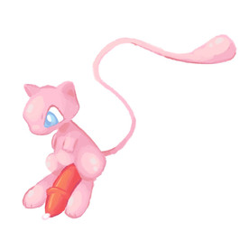 blue_eyes bodily_fluids chibi cum feral genital_fluids genitals male penis pink_body red_penis simple_background solo stylus tail white_background clockstops3am conditional_dnp nintendo pokemon generation_1_pokemon legendary_pokemon mew_(pokemon) pokemon_(species)