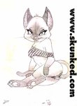 3_toes anthro barefoot biped breasts claws desiree_lee domestic_cat feet felid feline felis female james_m_hardiman mammal pawpads siamese sketch soles solo sugar_ming toes traditional_media_(artwork) under_boob