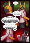 angry anthro arm_grab bioluminescence boss canid canine canis clothed clothing comic dialogue digital_media_(artwork) domestic_dog duo english_text fur glowing green_eyes insult male mammal office red_eyes teeth text threatening violence worker zambuka zombie_(character)