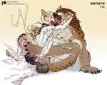 anthro anthro_on_anthro balls big_balls big_penis bodily_fluids collar cum cum_in_ass cum_in_mouth cum_inside cum_on_face cum_on_paw cum_on_penis cumshot duo ears_down ejaculation erection facial_hair french_kissing fur genital_fluids genitals humanoid_genitalia humanoid_penis kissing larger_male male male/male markings muscular muscular_male nipples paws penis pivoted_ears precum_on_paw size_difference smaller_male spots spotted_body spotted_fur text tongue tongue_out white_body white_fur hotsatyr canid canine canis domestic_dog herding_dog hyena mammal pastoral_dog spotted_hyena welsh_corgi censored url