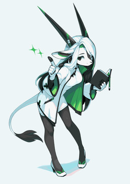 5_fingers anthro asian_clothing bangs black_clothing black_eyes black_leggings black_legwear black_pantyhose black_tail_tip book bookmark breasts chinese_clothing clothing coat colored_inner_animal_ears colored_inner_hair dipstick_tail dress east_asian_clothing eyebrows eyelashes female fingers footwear gesture hair hair_over_shoulder hand_gesture head_tilt high_collar high_heels holding_book holding_object hooved_fingers hooves horn leaning leaning_forward leggings legwear light_smile long_hair long_horn long_sidelocks long_sleeves looking_at_viewer mandarin_collar markings medium_breasts mouth_closed one_eye_closed pankou pantyhose pigeon_toed pivoted_ears pointing pointing_up popped_collar shadow shoes side_bangs simple_background snout solo sparkles stand_up_collar standing straight_horn tail tail_markings tapering_snout tareme three-quarter_view topwear white_background white_clothing white_coat white_dress white_footwear white_hair white_shoes white_topwear wide_sleeves tyson_tan spirit_animals_in_disguise libbie_the_spirit_oryx libbie_the_spirit_oryx_(anthro_form) antelope arabian_oryx bovid grazing_antelope mammal oryx 2025 absurd_res digital_media_(artwork) full-length_portrait hi_res krita_(artwork) portrait