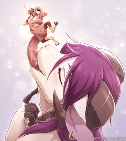 adam's_apple alternate_size anthro aroused aroused_male blush blush_lines bodily_fluids bottomwear brown_body brown_fur brown_hair caprine_ears chain chain_leash cheek_lick clothing collar curved_horn digitigrade_paws dripping drooling duo ear_piercing ear_ring exclamation_point extreme_size_difference eyewear face_lick fangs flailing fur goggles hair head_back horn imminent_vore implied_transformation leash licking long_tongue male midriff motion_lines piercing playful playful_expression playful_face playing_with_your_food purple_hair raised_chin ring_piercing saliva saliva_drip saliva_on_tongue scared shirt shirtless shirtless_anthro shirtless_male shorts shrunk size_difference struggling struggling_prey tank_top teeth tongue tongue_out topwear undershirt wet wet_clothing white_body white_fur seyumei keith_(seyumei) sky_(seyumei) bovid canid canine canis caprine demon dobermann domestic_dog goat mammal pinscher hi_res