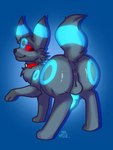 anus balls collar feral genitals glowing glowing_genitalia knot male pink_anus presenting solo teasing skyl4378 nintendo pokemon canid canine eeveelution generation_2_pokemon mammal pokemon_(species) umbreon 3:4