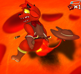 anthro boots bottomless burning butt butt_on_fire cigar clothed clothing cowboy_hat fire footwear gameplay_mechanics gloves gui hand_on_butt handwear hat headgear headwear health_bar kerchief lava male pain raised_tail shoes solo tail topwear vest namemeana kings_of_hell gremile_'hotshot' demon imp absurd_res digital_media_(artwork) hi_res