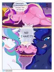 3:4 absurd_res anthro anthrofied big_butt breasts butt comic dialogue english_text equid equine female friendship_is_magic genitals group hasbro hi_res holaxes horn mammal my_little_pony mythological_creature mythological_equine mythology nude princess_cadance_(mlp) princess_celestia_(mlp) princess_luna_(mlp) pussy sibling_(lore) sister_(lore) sisters_(lore) text trio winged_unicorn wings