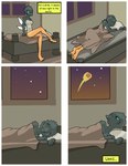 anthro dialogue female hood plot_focus text worldbuilding pornwhal dusklight_(pornwhal) avian bird corvid corvus_(genus) crow oscine passerine comic english_text hi_res