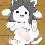 anus blush female feral genitals humanoid_genitalia humanoid_pussy lying multi_nipple nipples on_back open_mouth pawpads pink_nipples pink_pawpads pussy solo marblerabbitworld undertale undertale_(series) temmie_(undertale) tem 1:1