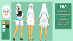 anthro bottomwear breasts claws clothing crop_top feathers female hotpants medium_breasts navel nipples non-mammal_breasts non-mammal_navel non-mammal_nipples nude shirt shorts solo tank_top toe_claws topwear white_body white_feathers yellow_eyes kizuko04 avian 16:9 hi_res model_sheet widescreen