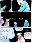 aftertale ambiguous_gender animated_skeleton black_background bone bottomwear clothing coat comic dialogue english_text frisk_(undertale) geno_sans_(aftertale) human humanoid loverofpiggies male mammal not_furry papyrus_(undertale) sad sans_(undertale) scarf shorts simple_background skeleton text topwear undead undertale undertale_(series) wounded