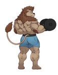 butt male mane muscular leolex felid lion mammal pantherine absurd_res hi_res