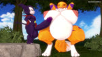 anthro armwear balls belly big_balls big_belly big_breasts big_penis black_sclera blue_sky bottom_heavy breasts chuckling clothing crouching duo elbow_gloves erection fangs female fetal_movement fluffy fluffy_tail forest genitals glans gloves grin handwear huge_balls huge_belly huge_breasts huge_penis hyper hyper_genitalia hyper_penis kerchief laugh male male/female mature_female neck_tuft nipples penis penis_bigger_than_torso plant pregnant pregnant_anthro pregnant_female red_clothing red_gloves red_handwear short_stack size_difference sky small_dom_big_sub smaller_male smile smug squatting_pose stroking_penis tail teeth tree tuft leviantan581re bandai_namco digimon mayternity mayternity_2025 canid canine digimon_(species) digital_creature fox imp impmon mammal renamon 3d_(artwork) 3d_animation absurd_res animated digital_media_(artwork) hi_res no_sound webm