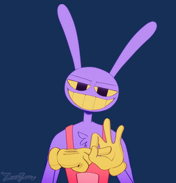 4_fingers anthro chest_tuft clothing eyebrow_wiggle fingers gesture gloves handwear looking_at_viewer male purple_body sex_gesture simple_background smile smiling_at_viewer smug smug_eyes smug_face smug_grin solo suggestive suggestive_gesture teeth text transparent_background tuft zestyzoma glitch_productions the_amazing_digital_circus jax_(tadc) lagomorph leporid mammal rabbit 2025 2_frame_animation 2d_animation alpha_channel alternate_version_at_source animated animated_png artist_name frame_by_frame hi_res loop