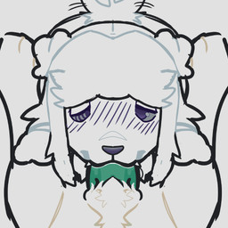 ambiguous_gender animal_genitalia anthro ass_up fellatio genitals male male/ambiguous oral penile sex sheath tired mochamuzzled canid canine canis domestic_cat domestic_dog felid feline felis mammal hi_res
