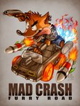 anthro bodily_fluids car clothing driving drooling ear_piercing ear_ring fire footwear fur gun holding_object holding_weapon inside_car inside_vehicle male missile open_mouth parody piercing ranged_weapon ring_piercing saliva sawed-off_shotgun shotgun solo text tongue tongue_out vehicle weapon ry-spirit activision crash_bandicoot_(series) mad_max crash_bandicoot bandicoot mammal marsupial 2019 english_text signature