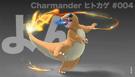 action_pose ambiguous_gender attack fangs feral fire flaming_tail orange_body orange_skin pose solo tail teeth text gillpanda nintendo pokemon charmander generation_1_pokemon pokemon_(species) reptile scalie artist_name