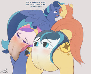 blush bodily_fluids clothed clothing dialogue diaper diaper_transformation duo feces female genital_fluids horn male rear_view soiled_diaper soiling text transformation unclean_diaper urine used_diaper using_diaper wearing_diaper wet_diaper wetting wings steelshark friendship_is_magic hasbro my_little_pony mythology fan_character princess_cadance_(mlp) shining_armor_(mlp) animate_inanimate diaper_creature equid equine mammal mythological_creature mythological_equine pegasus unicorn absurd_res english_text hi_res