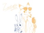 anthro carrot_pen cheek_tuft clothed clothing duo eyewear facial_tuft food fur holding_food holding_object necktie open_mouth open_smile pawpsicle popsicle shirt simple_background smile sunglasses tongue tongue_out topwear tuft white_background sirousagimei disney zootopia judy_hopps nick_wilde canid canine fox lagomorph leporid mammal rabbit red_fox true_fox 2018