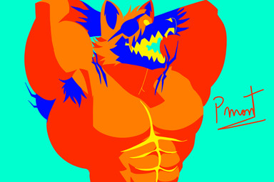 abs anthro armpit_hair barazoku biceps body_hair bone eye_patch eyewear fire fur glowing hands_behind_head lamp lantern male muscular muscular_anthro muscular_male open_mouth orange_body orange_fur pecs skull skull_head solo pinumontbalou grim_foxy_(fnaf) canid canine fox mammal 3:2 hi_res