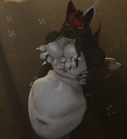 anthro claws feet foot_fetish foot_focus forest forest_background hindpaw nature nature_background paws plant sunrise toe_claws tree vore willing_pred willing_prey dyrmun mythology dyrmun_(character) octavious_wolfbat bat canid canine canis dragon mammal mythological_creature mythological_scalie scalie wolf hi_res
