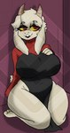 against_surface against_wall anthro big_breasts black_lipstick breasts clothing female hand_on_breast horn kneeling lipstick makeup mostly_nude red_eyes robe robe_only solo tight_clothing torn_clothing yellow_sclera diamond_grenadier undertale undertale_(series) toriel toriel_(underfell) boss_monster_(undertale) bovid caprine mammal monster hi_res