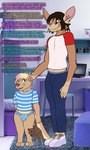 3d_background 4_toes 5_fingers age_difference anthro babysitter barefoot biped bottomwear bulge clothing detailed_background detailed_bulge dialogue duo feet fingers footwear front_view good_boy hair holding_object holding_plushie male older_male panties pants pattern_clothing pattern_shirt pattern_topwear plantigrade plushie shirt shoes short_hair smile smirk snout standing striped_clothing striped_shirt striped_topwear stripes teddy_bear text toes topwear underwear young young_anthro young_male younger_male dasherslash andy_(dasherslash) ben_(dasherslash) lagomorph leporid mammal mustelid otter rabbit english_text flat_colors hi_res