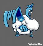 anthro anus avian_butt beak biped butt eyelashes feathered_wings feathers female feral genitals grey_background looking_at_viewer looking_back nude presenting pussy raised_tail rear_view simple_background smile solo standing tail tail_feathers wings fapmasterflex nintendo pokemon altaria avian bird generation_3_pokemon pokemon_(species) 2015 hi_res