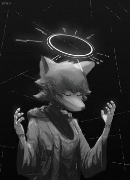 anthro calm clothing cybernetics dramatic_lighting ethereal existential eyes_closed female futuristic glowing hair halo hood hooded introspection long_sleeves machine meditation moody oversized_clothing painterly particles robe science_fiction serious short_hair slim solo spiritual surrealism textured trance 10ne-v alexa_(10ne-v) canid canine cyborg fox living_machine mammal robot absurd_res greyscale hi_res high_contrast monochrome shaded sketch soft_shading