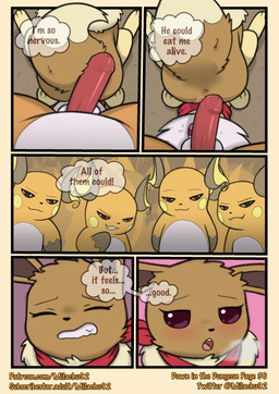 anus balls blush bodily_fluids dialogue erection fellatio female feral first_person_view genitals group kerchief kerchief_only male mostly_nude neckerchief neckerchief_only neckwear oral penile penis saliva sex size_difference text vaginal vulva milachu92 nintendo pokemon pokemon_mystery_dungeon spike_chunsoft brush_(pathwarden) luna_(pathwarden) eevee fennekin generation_1_pokemon generation_6_pokemon pokemon_(species) raichu absurd_res comic english_text hi_res