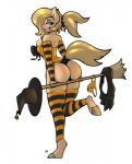 anthro big_breasts big_butt blonde_hair blue_eyes blush bottomless bottomwear breasts broom butt cleaning_tool clothed clothing corset female hair holidays hooves legwear lingerie lips looking_at_viewer panties pattern_clothing pattern_legwear skirt solo striped_clothing striped_legwear stripes topwear underwear slavedemorto halloween hasbro my_little_pony backy_(mlp) fan_character earth_pony equid equine horse mammal pony absurd_res full-length_portrait hi_res portrait