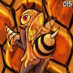 1:1 anthro anthrofied arthropod beedrill butt digital_media_(artwork) female food generation_1_pokemon hive honey_(food) honeycomb hymenopteran insect insect_wings lumineko nintendo pokemon pokemon_(species) pokemorph solo wings