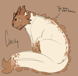 ambiguous_gender feral horn scales simple_background solo tail tan_body text mvmvrkio rain_world videocult clarity_(mvmvrkio) caramel_lizard_(rain_world) lizard_(rain_world) colored digital_media_(artwork) english_text hi_res model_sheet