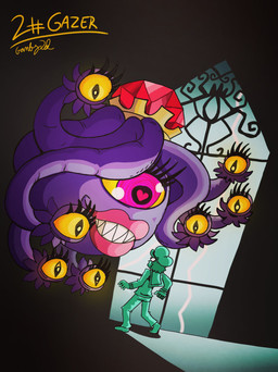 8_eyes bottomwear clothed clothing crown duo electricity eyelashes female feral fingers floating floating_head flying footwear gem gold_(metal) hair hat headgear headwear heart_eyes heart_symbol hovering inside interspecies intimidating_female larger_female larger_feral larger_monster lightning lips looking_at_another looming male multi_eye multi_limb nude purple_body ruby_(gem) sharp_teeth shoes size_difference smaller_human smaller_male smile teeth tentacles text thick_lips topwear window yellow_eyes gameboyred beholder fantasy_creature gazer human mammal monster tentacle_creature 2022 digital_media_(artwork) english_text hi_res