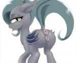 2014 after_sex anus bat bat_pony bodily_fluids butt clitoral_winking clitoris cum cum_in_ass cum_in_pussy cum_inside cutie_mark digital_media_(artwork) equid equine fan_character female feral fur gaping gaping_anus genital_fluids genitals grey_body grey_fur hair half-closed_eyes hasbro horse hybrid looking_at_viewer looking_back mammal membrane_(anatomy) membranous_wings my_little_pony narrowed_eyes open_mouth pony puffy_anus pussy raised_tail simple_background solo stoic5 tail tongue white_background wings