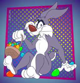 3_toes 4_fingers abstract_background anthro basket belly big_belly big_butt biped black_body black_eyes black_fur bunny_costume butt butt_from_the_front cheek_tuft clothing container costume curvy_figure dotted_background easter_basket easter_egg facial_tuft feet fingers fur glance gloves grey_body grey_fur handwear head_tuft holding_easter_basket holidays humanoid_feet humanoid_heel lines_drawn long_ears looking_at_viewer male pattern_background pecs plantigrade pose red_nose scut_tail short_tail simple_background sitting slightly_chubby slightly_chubby_anthro slightly_chubby_male small_waist smile smiling_at_viewer soles solo tail toes toony tuft two_tone_feet two_tone_tail whisker_spots whiskers white_belly white_body white_clothing white_fur white_gloves white_handwear white_sclera white_soles wide_hips gavanzude easter looney_tunes warner_brothers sylvester_(looney_tunes) domestic_cat felid feline felis mammal tuxedo_cat 2026 alternate_version_at_paywall colored digital_drawing_(artwork) digital_media_(artwork) flat_colors hi_res pinup signature