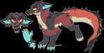 ambiguous_gender black_eyebrows blue_claws blue_inner_ear blue_inner_ear_fluff blue_tongue bone brown_body brown_fur candy_gore claws digitigrade exposed_bone eyebrows feral forked_tongue fur gore grey_body grey_fur half-closed_eyes inner_ear_fluff narrowed_eyes outline painless_gore paws pink_eyes pupils simple_background slit_pupils snout solo tail teeth thick_eyebrows tongue transparent_background tuft white_outline yellow_sclera yellow_teeth jaspering crocodilian furred_scalie hybrid mammal reptile scalie 2020 alpha_channel clip_studio_paint_(artwork) digital_drawing_(artwork) digital_media_(artwork) flat_colors hi_res model_sheet signature