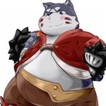 anthro biped blush clothed clothing humanoid_hands kemono male overweight overweight_male simple_background solo white_background hinami tera_online canid canine canis domestic_dog mammal popori 1:1 2013