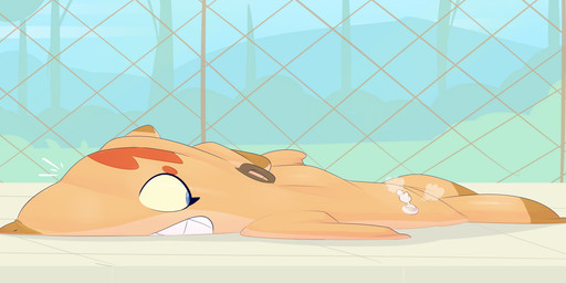 alternate_species ambiguous_gender blue_eyes brown_body day deflation fence feral handle inflatable looking_back nozzle outside permanent_smile smile solo fauvfox fauv_(fauvfox) animate_inanimate aquatic fish living_inflatable shark 2021 absurd_res digital_media_(artwork) hi_res