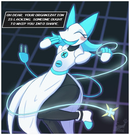 4_fingers anthro belt biped black_body blue_hair blush clothing dark_body dialogue dialogue_box dress eyelashes eyes_closed eyeshadow female fingers floating_hands footwear hair holding_object holding_weapon machine makeup on_one_leg open_mouth open_smile shoes smile solo standing text weapon whip snackbunnii deltarune undertale_(series) tasque_manager android darkner domestic_cat felid feline felis mammal robot 2021 absurd_res english_text hi_res portrait three-quarter_portrait