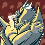 abstract_background anthro dessert duo food hug ice_cream knight love male male/male romantic romantic_couple warrior neophyte-redglare mythology undertale undertale_(series) rg01_(undertale) rg02_(undertale) dragon lagomorph leporid mammal mythological_creature mythological_scalie rabbit scalie 1:1 2015 signature