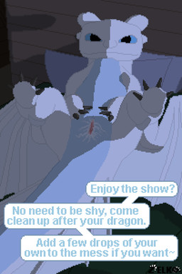 after_sex animal_genitalia bed bodily_fluids cloaca cum cum_in_cloaca cum_inside cunnilingus_request dominant dominant_female dominant_feral female feral furniture genital_fluids genitals looking_at_viewer lying night offering_sex on_back on_bed oral_request presenting presenting_cloaca requesting sex_request solo speech_bubble spread_legs spreading text vaginal_fluids vertical_cloaca conditional_dnp zelkothezeeb dreamworks european_mythology how_to_train_your_dragon mythology nubless dragon fury_(httyd) light_fury mythological_creature mythological_scalie scalie western_dragon 2:3 digital_media_(artwork) hi_res pixel_(artwork)