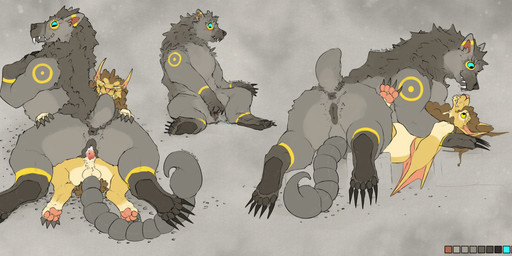 animal_genitalia animal_vulva anus balls bear_tail blue_eyes blush bodily_fluids bodypaint claws color_swatch countershade_fur countershading cowgirl_position cum cum_in_vagina cum_inside darkened_anus darkened_genitalia darkened_vulva dominant dominant_female duo eyelashes fangs female female_feral female_penetrated feral feral_on_feral fingering from_front_position fur genital_fluids genitals grey_body grey_fur larger_female larger_feral looking_at_another male male/female male_feral male_penetrating male_penetrating_female mane markings masturbation multiple_positions on_bottom on_top orange_pawpads pawpads paws penetration penis pointy_ears presenting presenting_anus presenting_vulva raised_tail sex short_tail simple_background size_difference smaller_feral smaller_male spiked_penis spikes spikes_(anatomy) stinger stinger_tail tail tail_anus tan_background tan_body tan_fur teeth text ursine_vulva vaginal vaginal_fingering vaginal_fluids vaginal_penetration vulva whiskers yellow_body yellow_eyes yellow_fur yellow_markings ferocious_ferals blizzard_entertainment european_mythology iranian_mythology middle_eastern_mythology mythology warcraft gresh bear brown_bear chimera dragon felid grizzly_bear mammal manticore mythological_creature mythological_scalie scalie ursine western_dragon windrider wyvern wyvern_(warcraft) 2026 absurd_res english_text hi_res signature